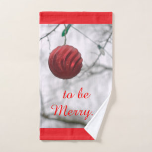Festive Christmas Ornaments Bath Towel Set