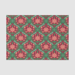 Festive Christmas Ornaments Pattern Tissue Paper