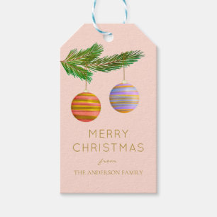 Festive Christmas Ornaments Personalized  Gift Tags
