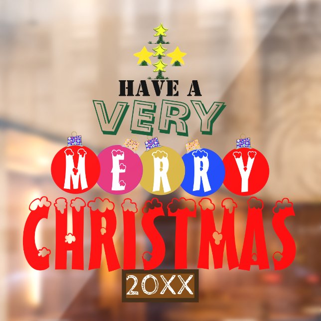 Festive Christmas Ornaments Tree   Window Cling (Sheet 2)