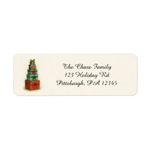 Festive Christmas Packages return address label