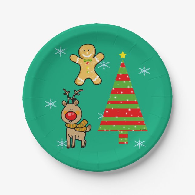festive Christmas Paper Plate (Front)