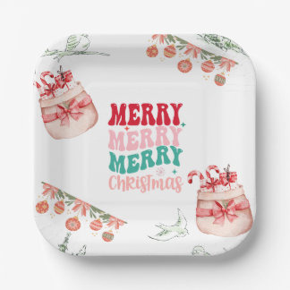 Festive Christmas Paper Plates -Set of 8