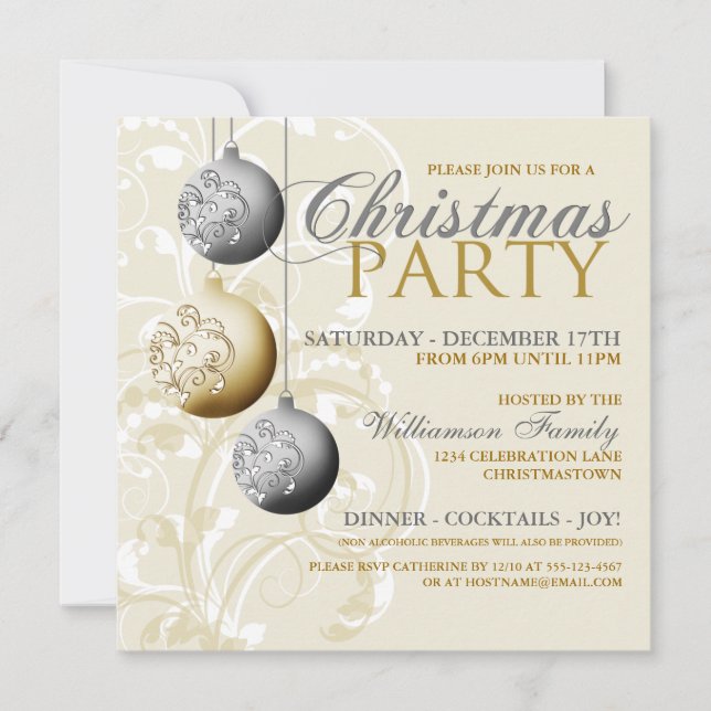 Festive Christmas Party Invitation (Front)