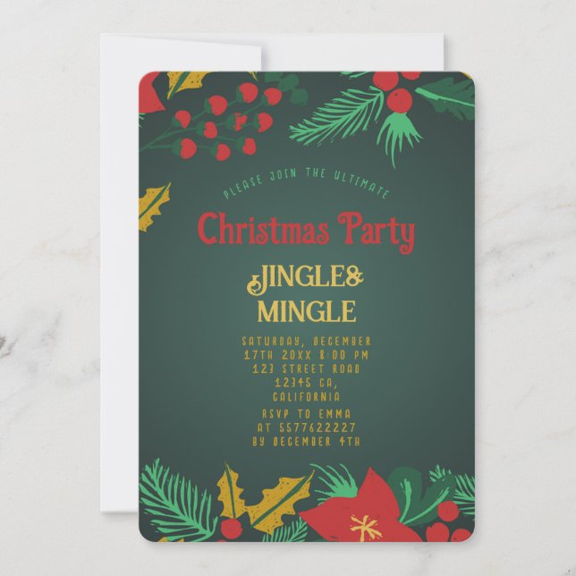 Festive Christmas Party Invitation (Front)