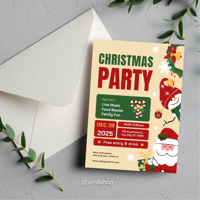 Festive Christmas Party Invitation  (Creator Uploaded)