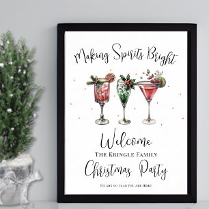 Festive Christmas Party Welcome Sign