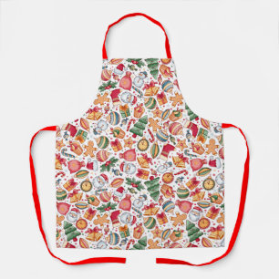 Festive Christmas Pattern All-Over Print Apron