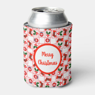 Festive Christmas pattern Can Cooler