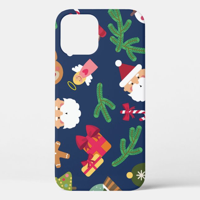 Festive Christmas pattern, holiday design. Case-Mate iPhone Case (Back)