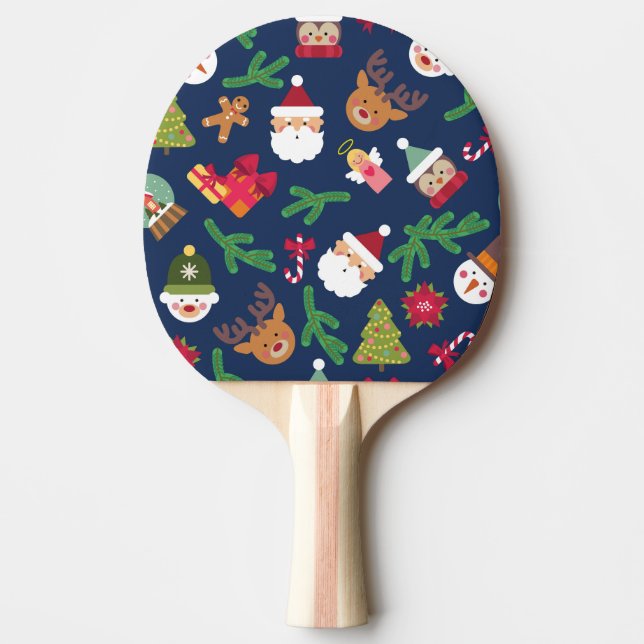 Festive Christmas pattern, holiday design. Ping Pong Paddle (Front)