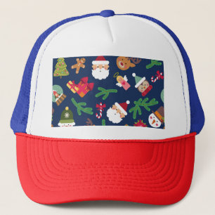 Festive Christmas pattern, holiday design. Trucker Hat