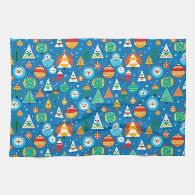 Festive Christmas Pattern Kitchen Towel (Horizontal)