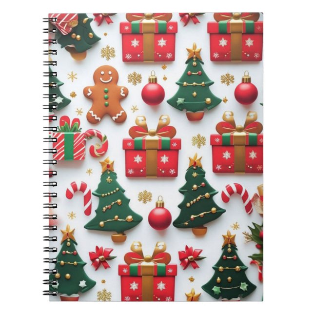 Festive Christmas Pattern Notebook (Front)