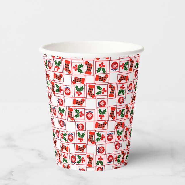 Festive Christmas pattern  Paper Cups (Front)