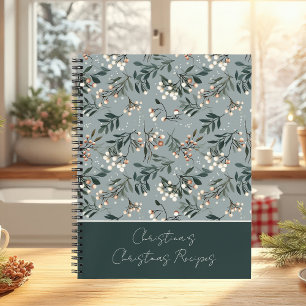 Festive Christmas Pattern Recipe Notebook