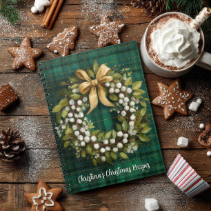 Festive Christmas Pattern Recipe Notebook