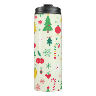 Festive Christmas Pattern Thermal Tumbler