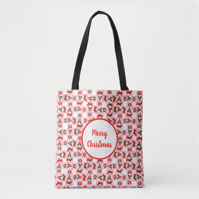 Festive Christmas pattern Tote Bag (Front)