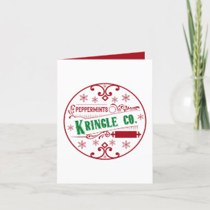 Festive Christmas peppermint company customizable Holiday Card