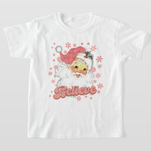 festive Christmas pink Santa Holiday  T-Shirt