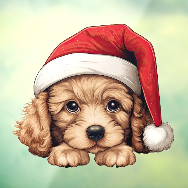 Festive Christmas Poodle Window Cling (Sheet 3)