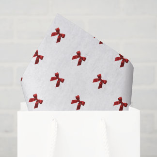 FESTIVE CHRISTMAS pretty simple red ribbon bow Tissue Paper