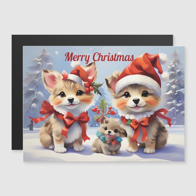 Festive Christmas Puppies Holiday (Front/Back)