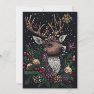 Festive Christmas Reindeer Greeting Card