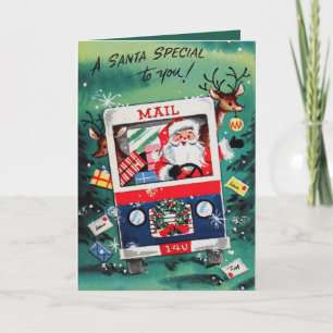 festive Christmas Santa add sentiment Holiday Card