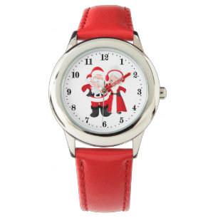 Festive Christmas Santa and Mrs. Claus kids Watch