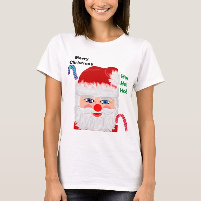 Festive Christmas Santa Claus Ho Ho Ho T-Shirt (Front)