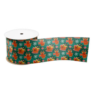 Festive Christmas Santa Cocoa Satin Ribbon