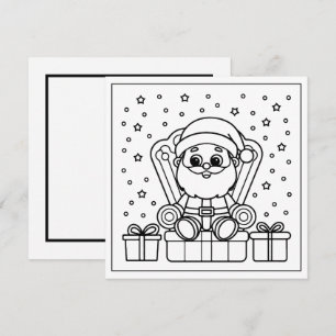 Festive Christmas Santa coloring  Holiday Card
