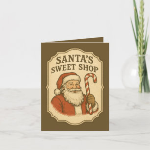 Festive Christmas Santa's sweet shop customizable Holiday Card