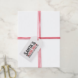Festive Christmas Santa's Work shop Gift Tags