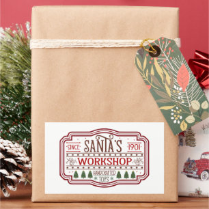 Festive Christmas Santa's Workshop Sticker