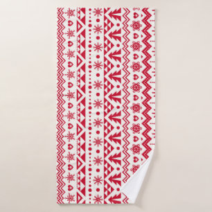 Festive Christmas seamless pattern. Bath Towel