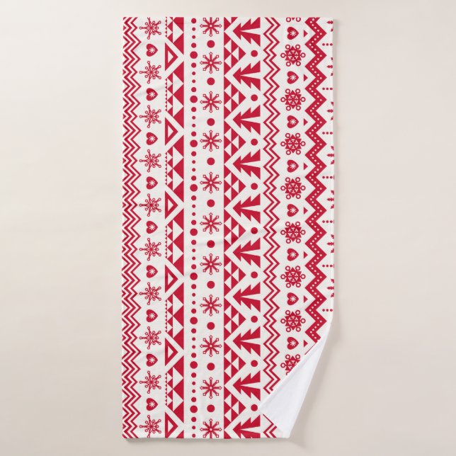 Festive Christmas seamless pattern. Bath Towel (Bath Towel)