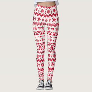 Festive Christmas seamless pattern. Leggings