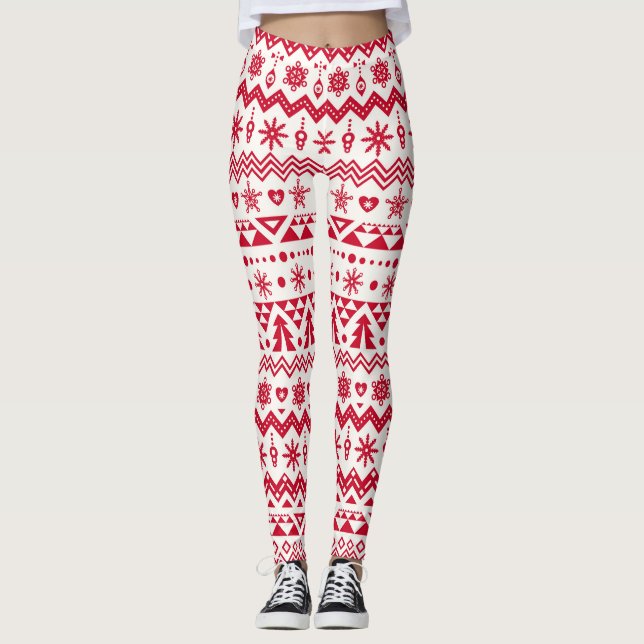 Festive Christmas seamless pattern. Leggings (Front)