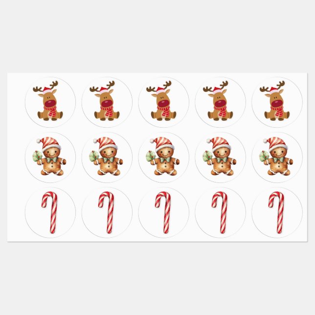 Festive Christmas Shapes Sticker Pack (Sheet)