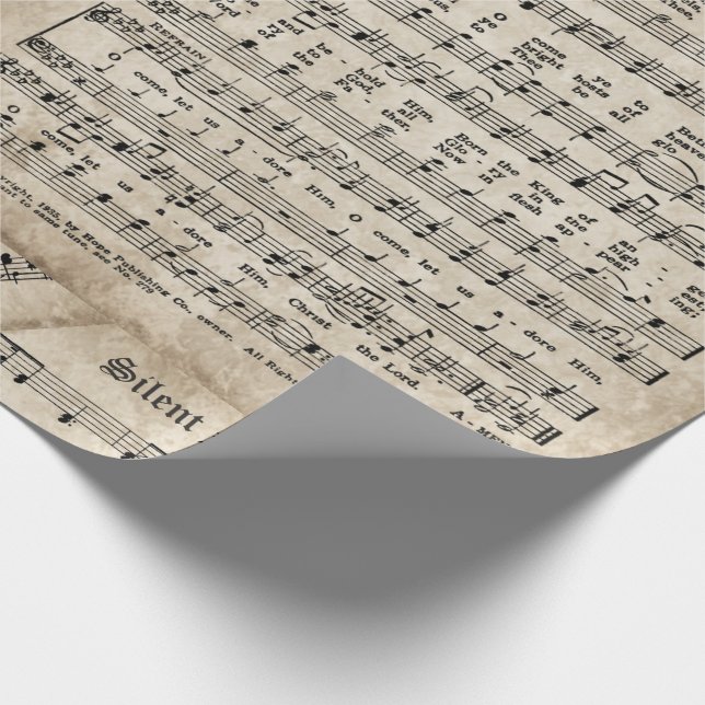 Festive Christmas Sheet  Music Compilation Wrapping Paper (Corner)