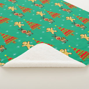 festive Christmas Sherpa Blanket