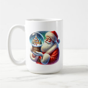 Festive Christmas snow globe Santa Coffee Mug