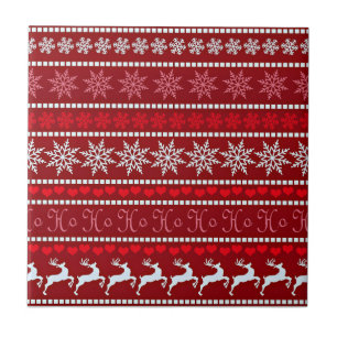 Festive Christmas Snowflake Pattern Tile
