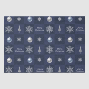 Festive Christmas Snowflakes, Ornaments and Trees Tissue Paper