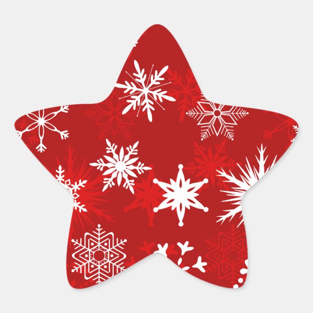 Festive Christmas snowflakes Star Sticker (Front)