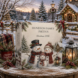 Festive Christmas Snowman Family Photo Album | Binder