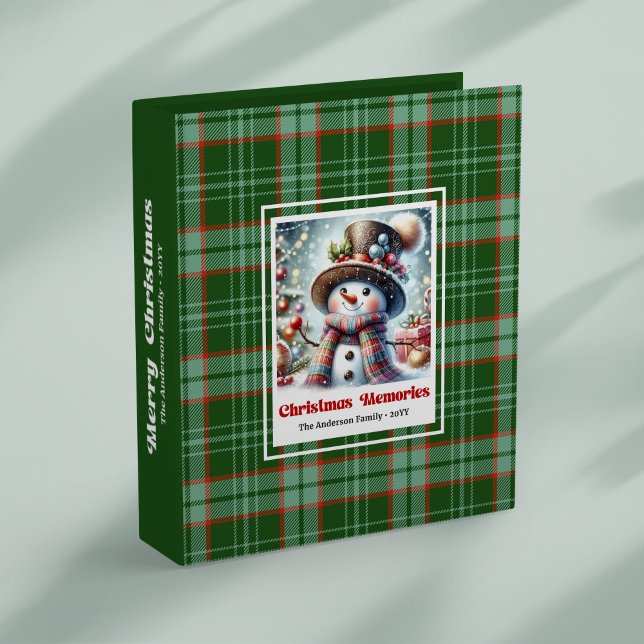 Festive Christmas snowman holiday keepsake persona Binder (Festive Christmas snowman holiday keepsake personalized)